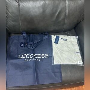 NWT Lucchese Pocket T Shirt and Navy Bag